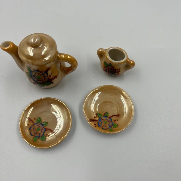 Vintage Miniature Tea Set Pitcher Sugar Cup Saucer Made In Occupies Japan - Picture 9 of 9
